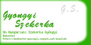 gyongyi szekerka business card